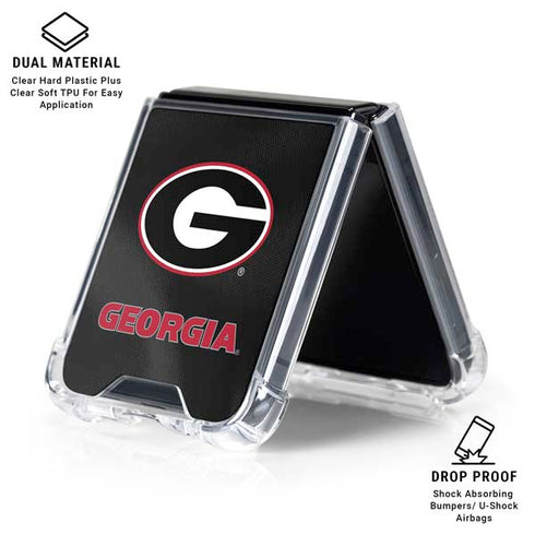 University of Georgia Black Jersey Galaxy Z Flip6 Clear Case